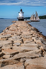 Sailboat Approaches Spring Point Ledge Light